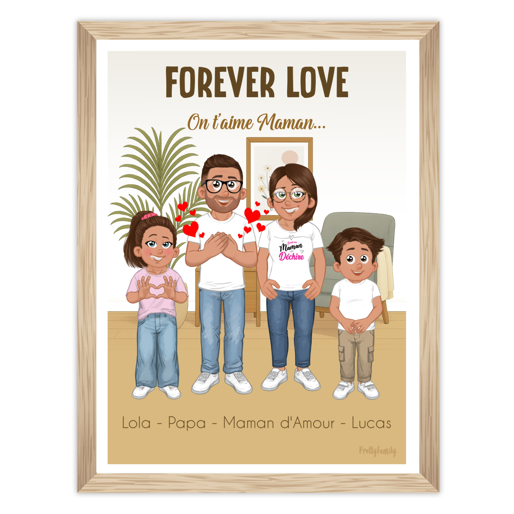 Portrait de famille personnalisé pour déco de maison Design