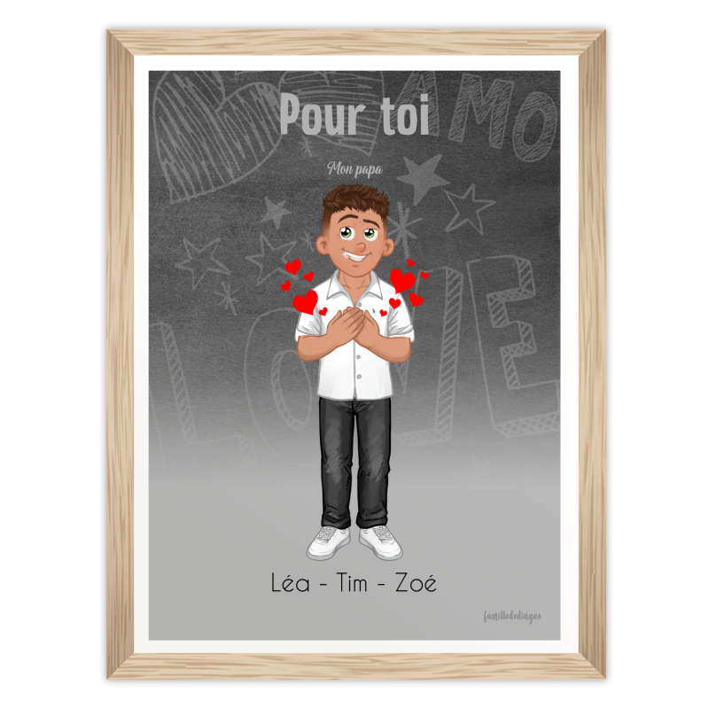  Affiche personnalisée avec portrait avatar pour la fête des pères