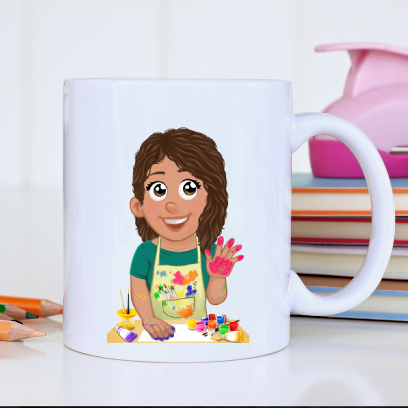 Mug avec avatar personnalisé pour agent périscolaire