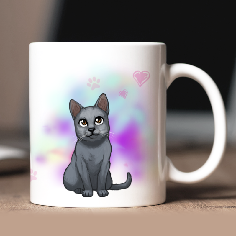 Mug personnalisé   Bleu Russe avatar + texte au dos