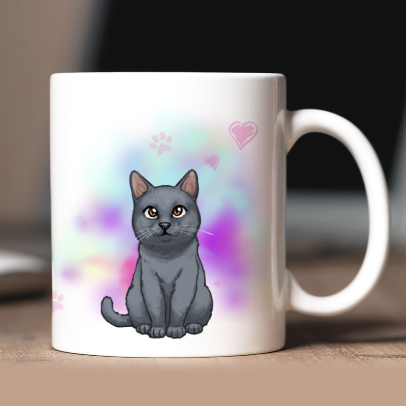 Mug personnalisé   Chartreux avatar + texte au dos