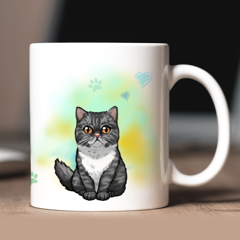 Mug personnalisé Exotic Shorthair avatar + texte au dos