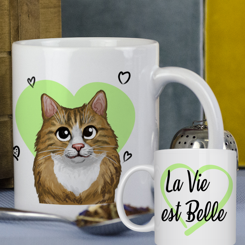Mug chat la vie est belle