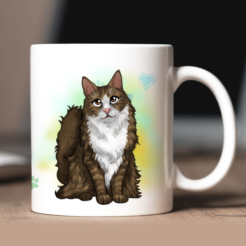 Mug personnalisé Norvégien avatar + texte au dos
