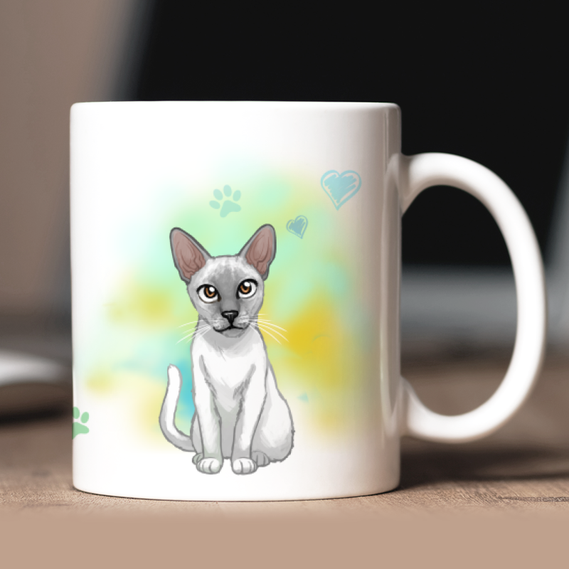 Mug personnalisé  Siamois avatar + texte au dos