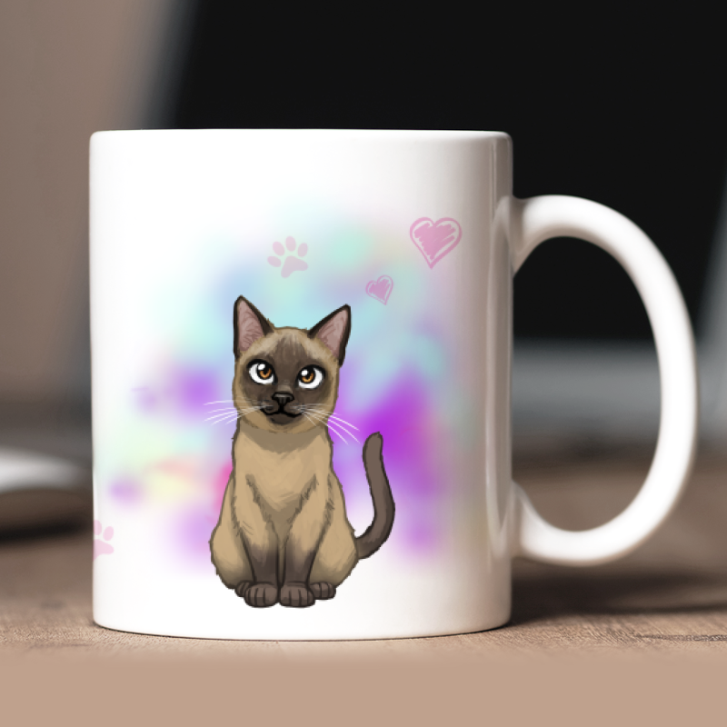 Mug personnalisé Siamois Thaï avatar + texte au dos