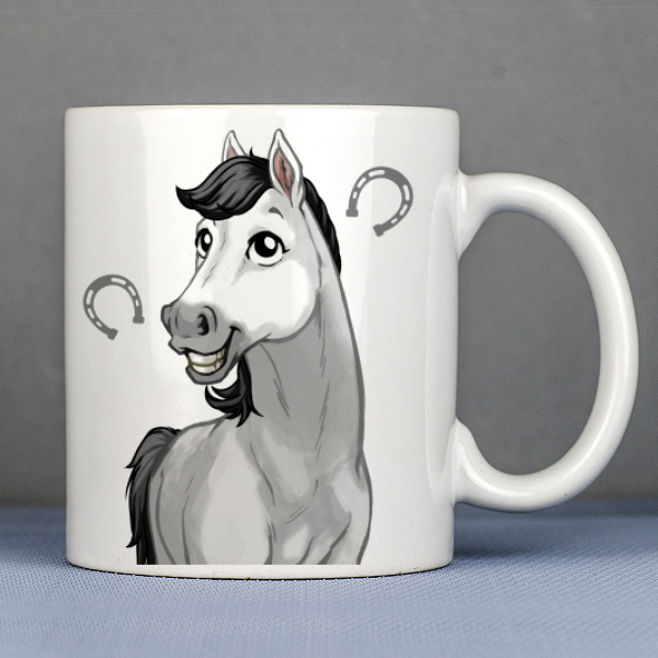 mug personnalisé cheval blanc