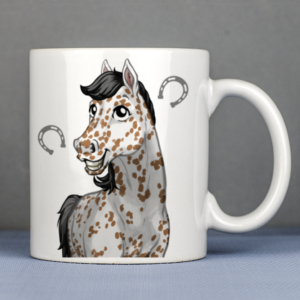 mug personnalisé cheval tacheté