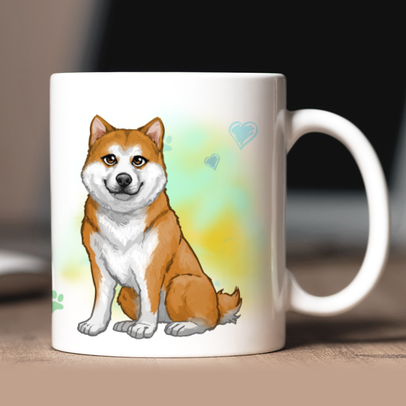 Mug personnalisé Akita avatar + texte au dos