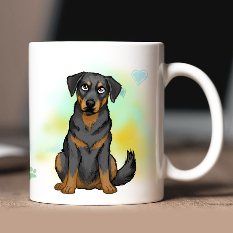 Mug personnalisé Beauceron avatar + texte au dos