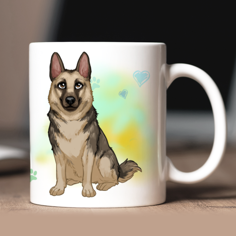 Mug personnaliséea Berger Allemand avatar + texte au dos