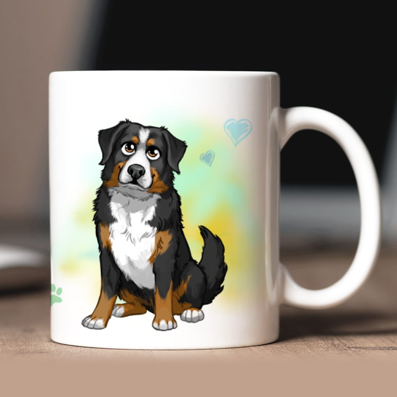 Mug personnalisé Bouvier Bernois avatar + texte au dos