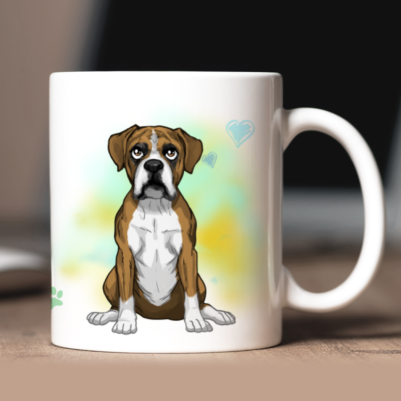 Mug personnalisé Boxer avatar + texte au dos