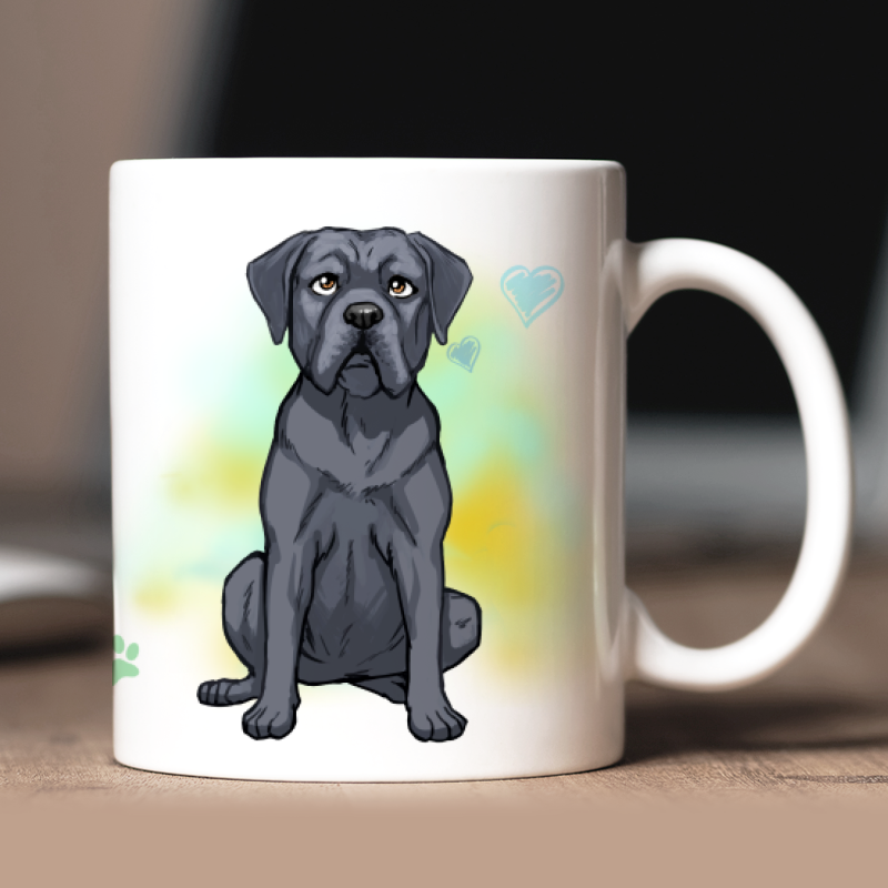Mug personnalisé Cane Corso avatar + texte au dos