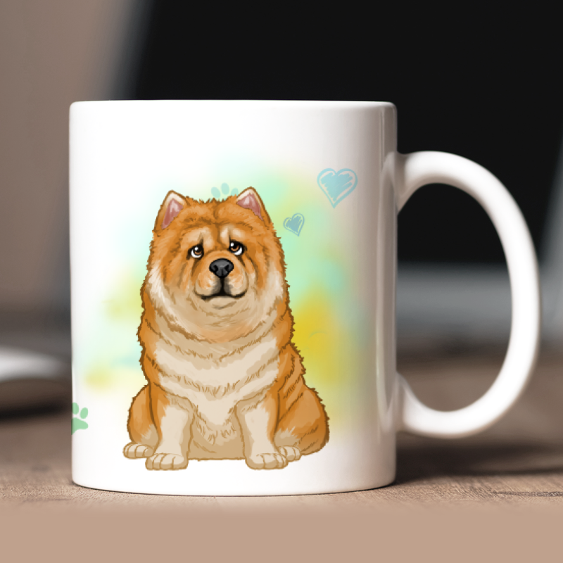 Mug personnalisé Chow-Chow avatar + texte au dos