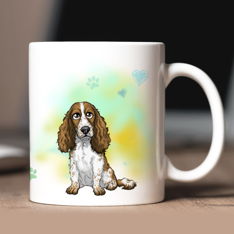 Mug personnalisé Cocker Anglais avatar + texte au dos