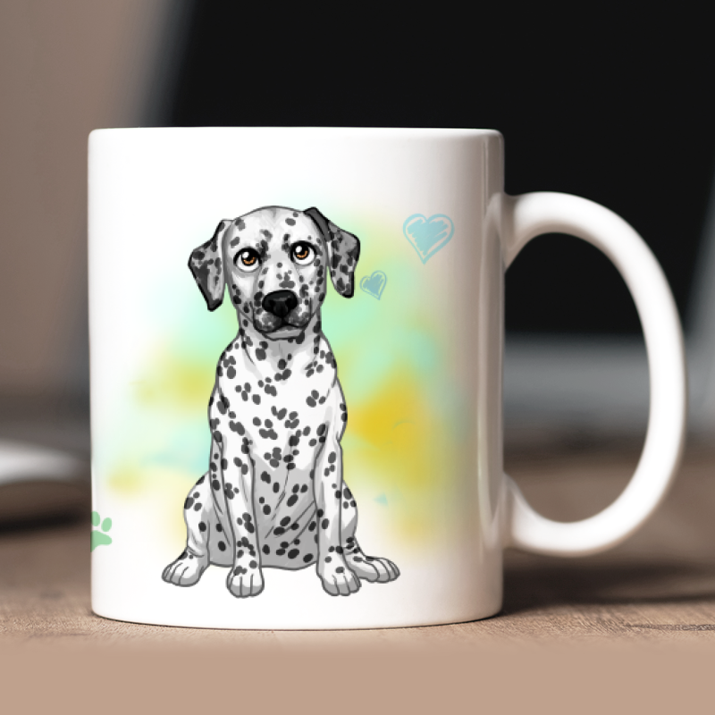Mug personnalisé BoxeDalmatien r avatar + texte au dos