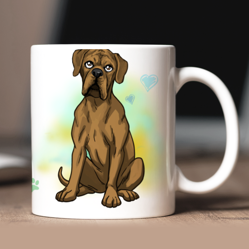 Mug personnalisé Dogue Allemand  avatar + texte au dos