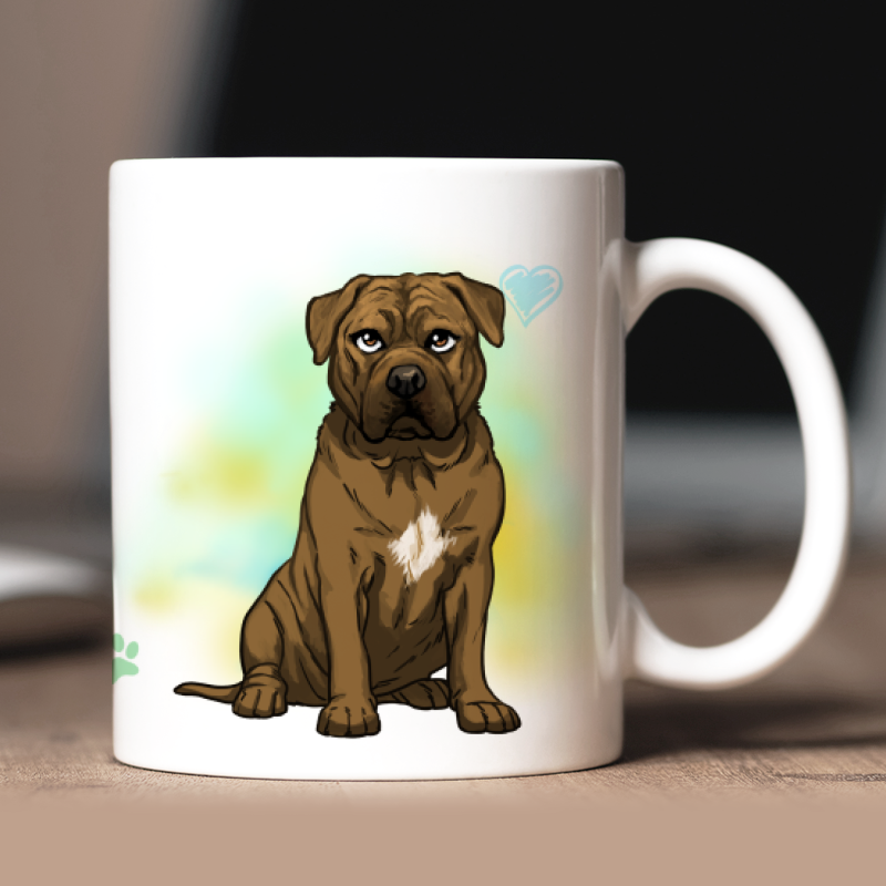 Mug personnalisé Dogue de Bordeaux  avatar + texte au dos