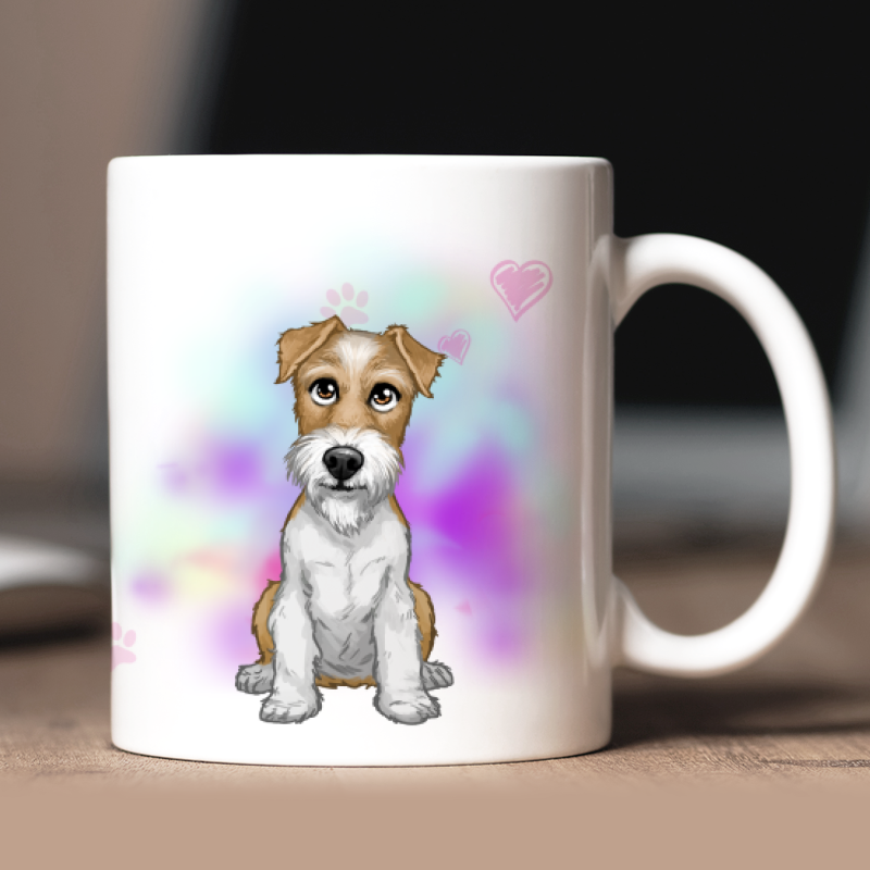 Mug personnalisé Fox Terrier avatar + texte au dos