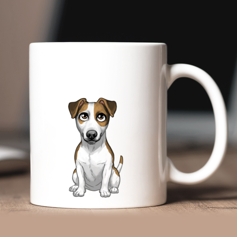 Mug personnalisé jack russel terrier avatar + texte au dos