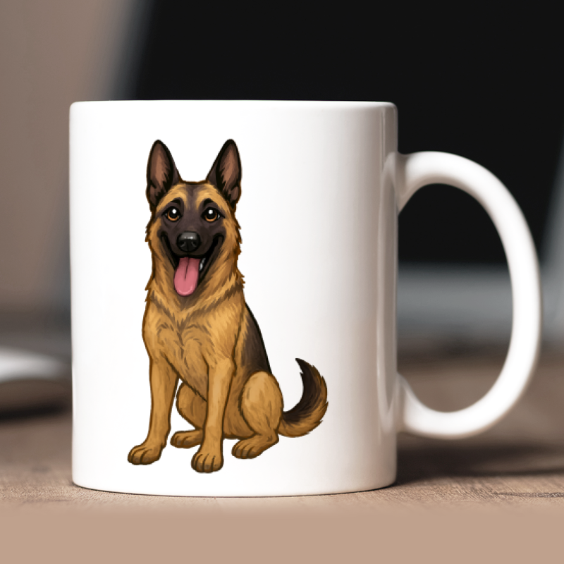 Mug personnalisé Malinoi savatar + texte au dos