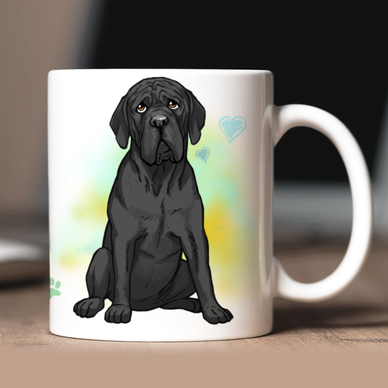 Mug personnalisé Mastiff avatar + texte au dos