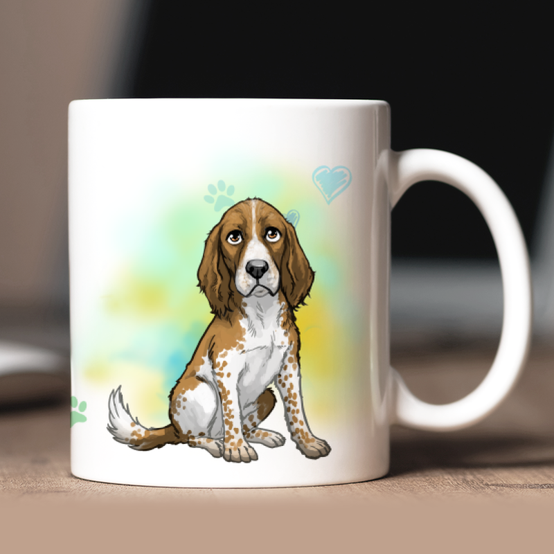 Mug personnalisé Setter Anglais avatar + texte au dos