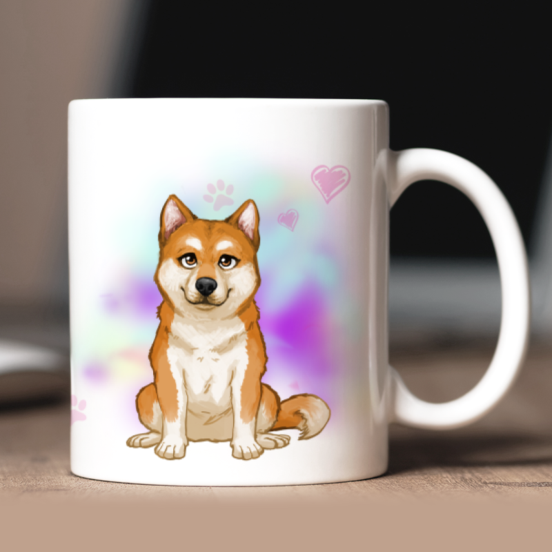 Mug personnalisé Shiba Inu avatar + texte au dos