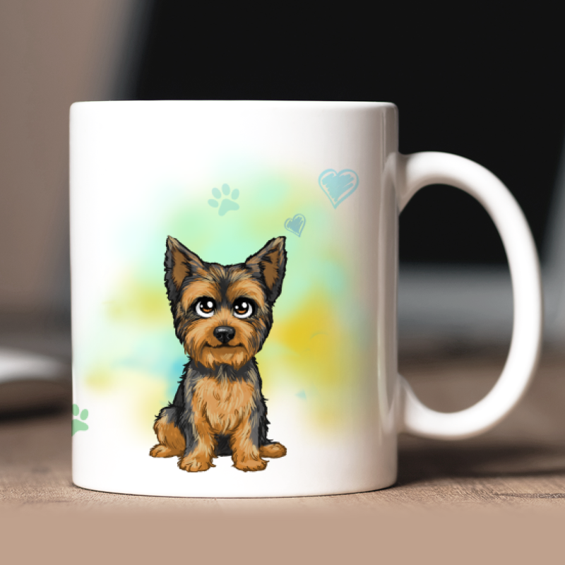 Mug personnalisé Yorkshire avatar + texte au dos