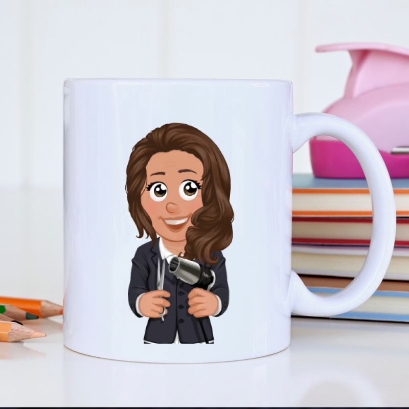 Mug personnalisé avec avatar pour coiffeur – cadeau original Famille de Dingue
