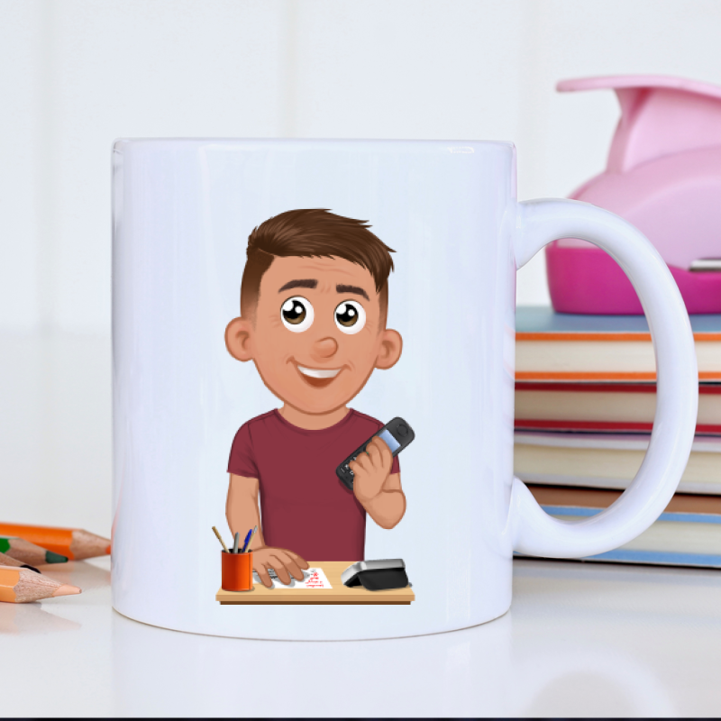 Mug personnalisé avec avatar pour directeur d’école primaire – cadeau original Famille de Dingue