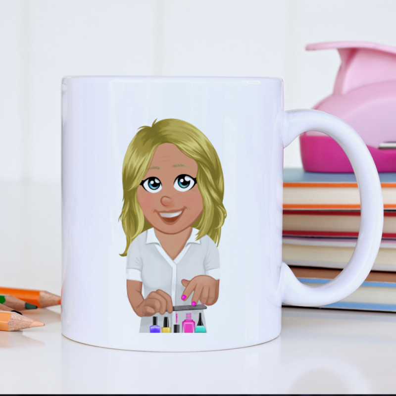 Mug personnalisé avec avatar pour esthéticienne – cadeau original Famille de Dingue