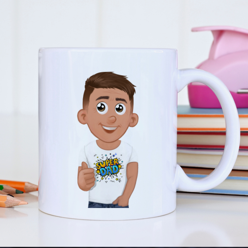  Mug fête des pères personnalisé avec avatar et texte 