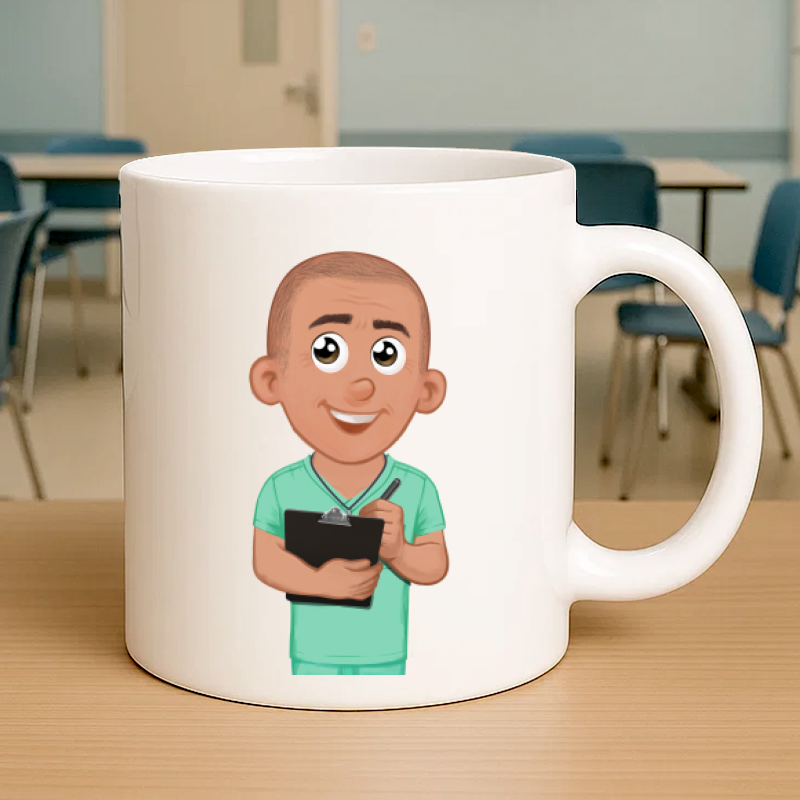 Mug personnalisé avec avatar pour infirmier – cadeau original Famille de Dingue
