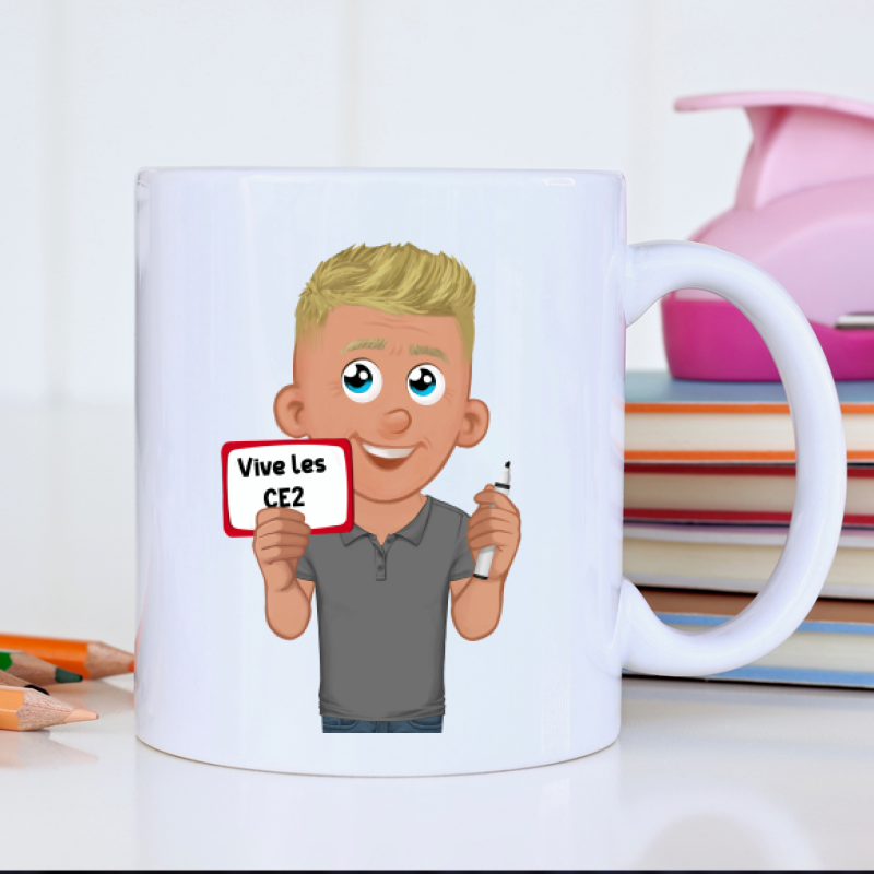 mug maitre des écoles CE2 personnalisé