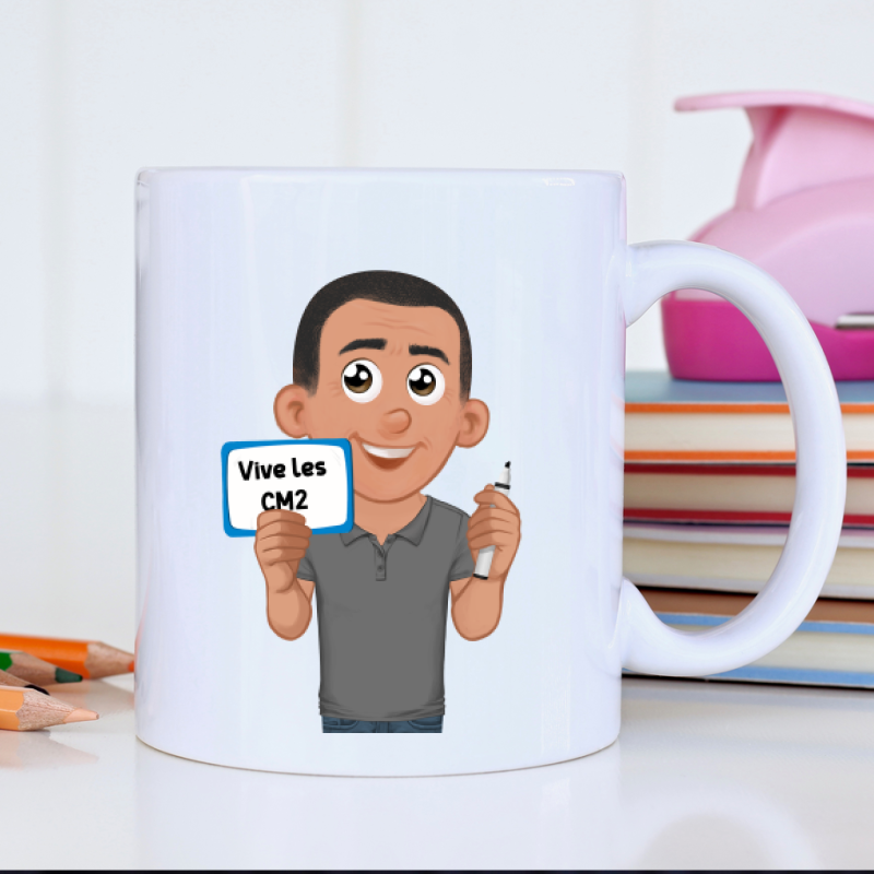Mug personnalisé avec avatar pour maître de CM2 – cadeau original Famille de Dingue