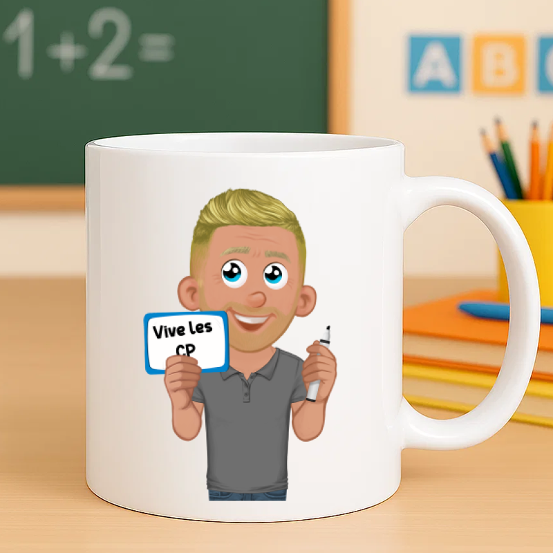 mug maitre des écoles CP personnalisé