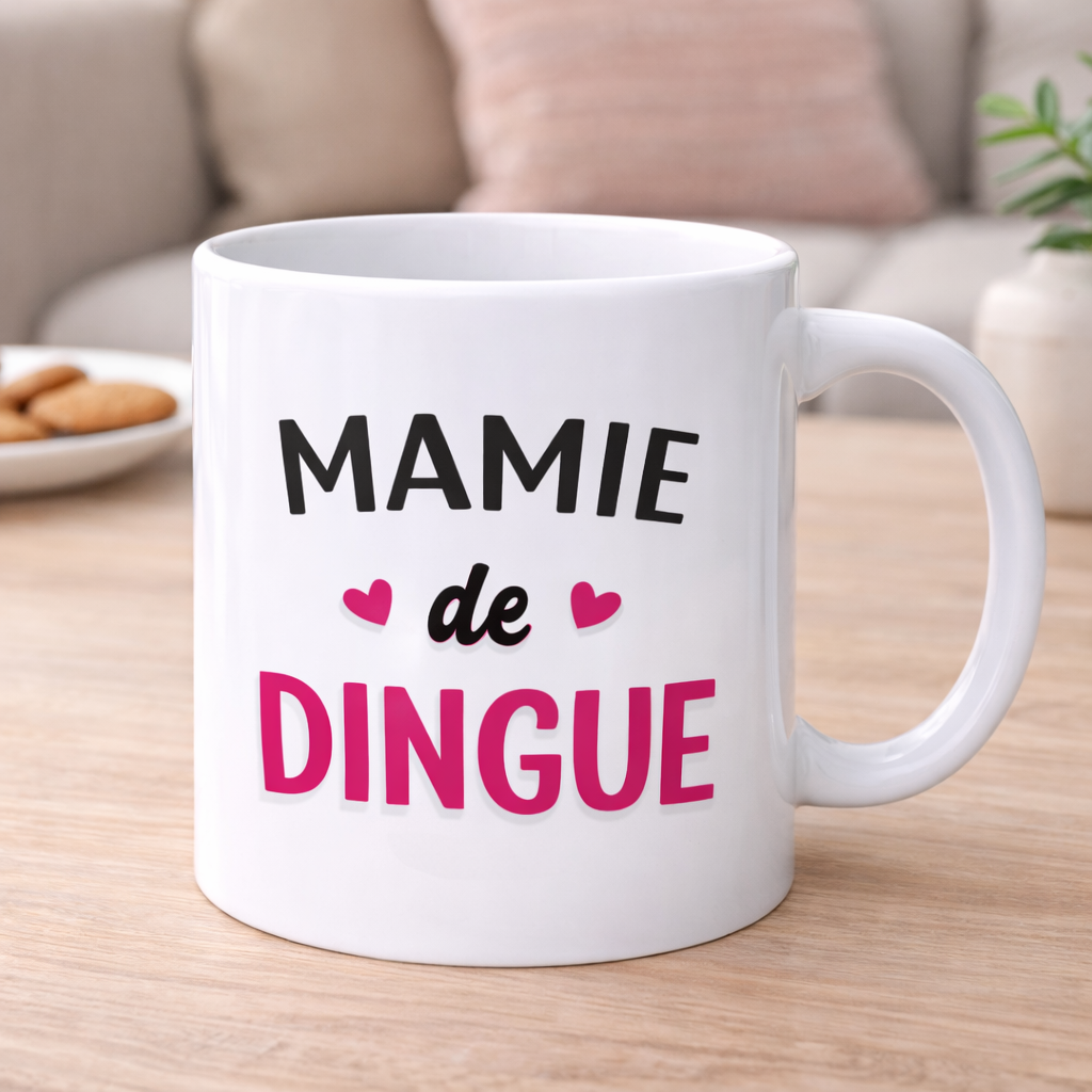 mug tasse pour la fete des grands mères - Mamie de dingue