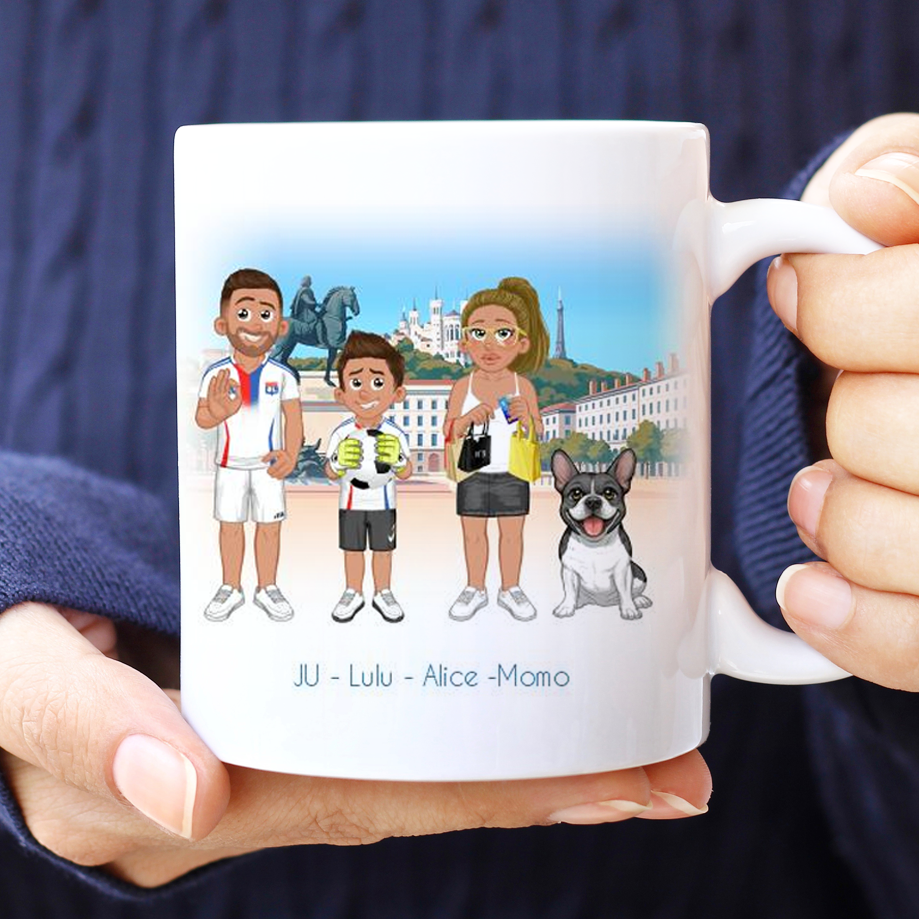 Mug personnalisé Lyon avec avatar personnalisable