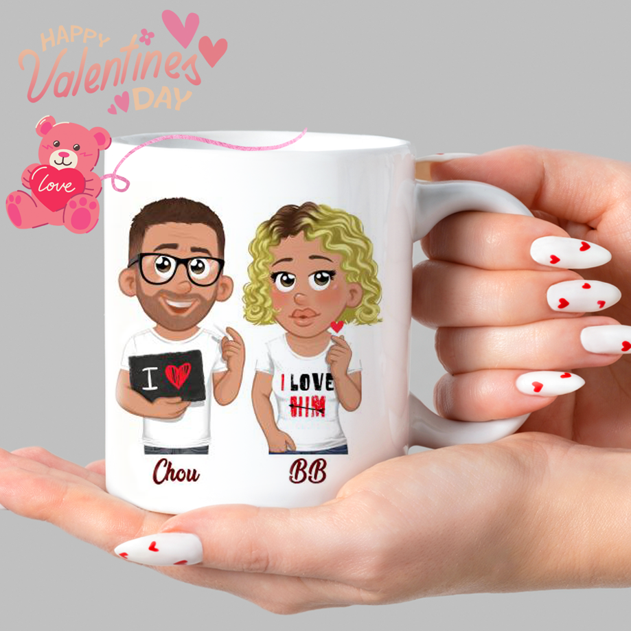 Mug personnalisé Saint Valentin ourson