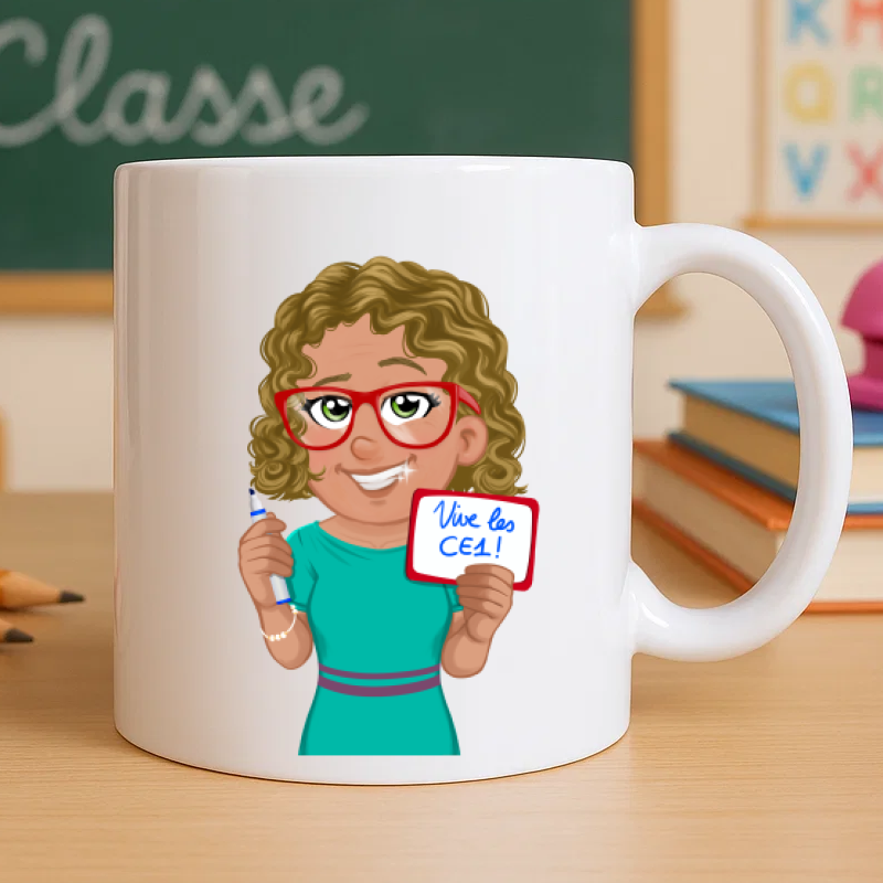 mug professeur des écoles CE1 personnalisé