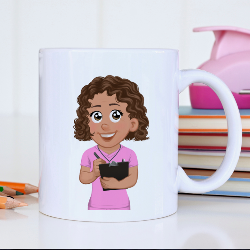 Mug personnalisé avec illustration avatar sage-femme