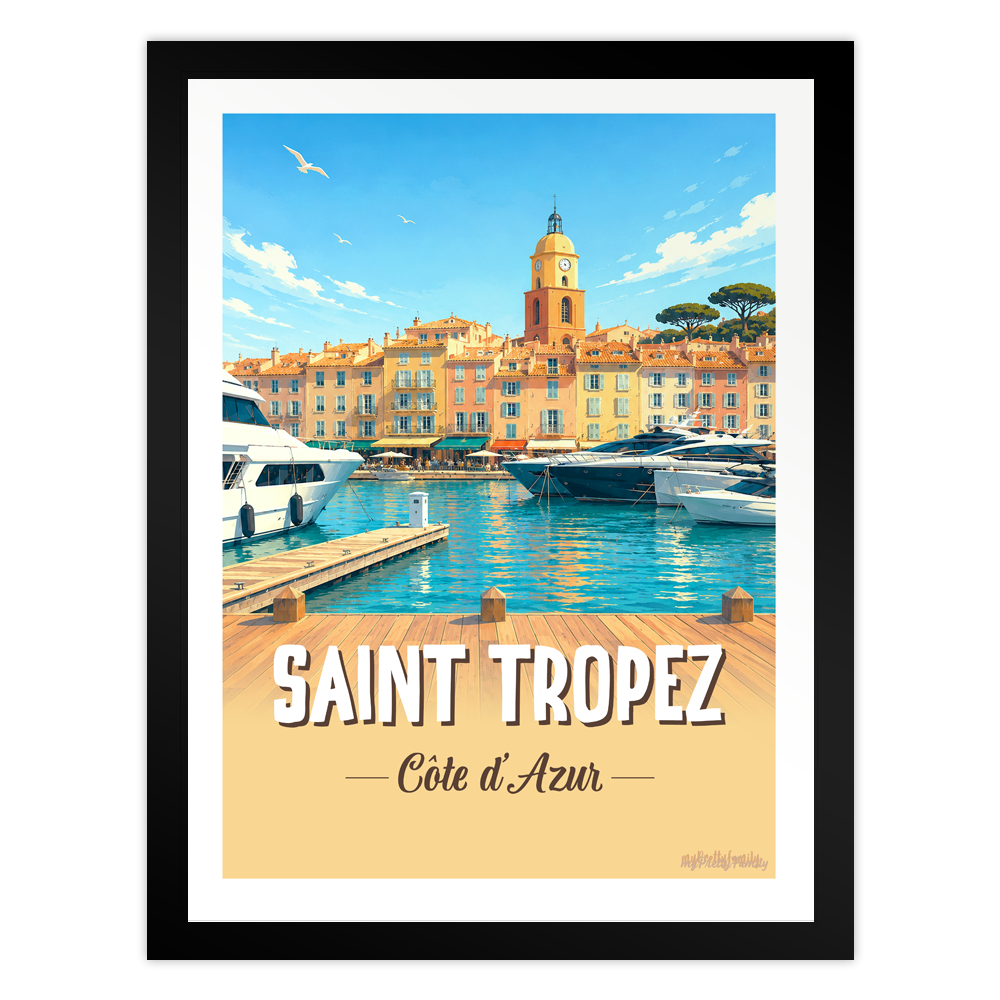 Affiche de ville personnalisée | Saint TROPEZ, paysage du Var