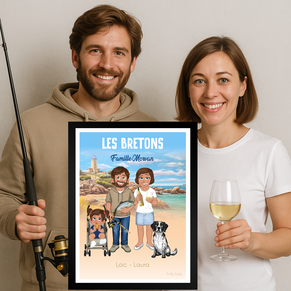 Portrait de famille personnalisé en Bretagne| les bretons