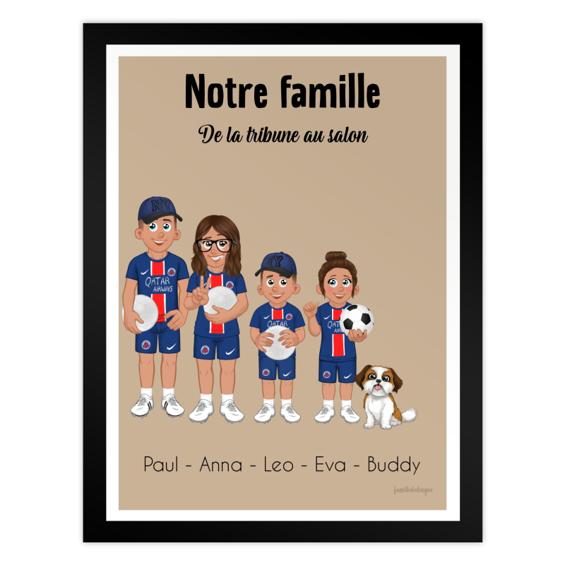 Affiche famille personnalisée aux couleurs du PSG – Supporters PARIS