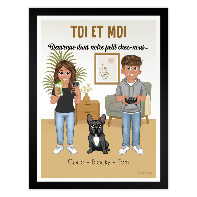 Portrait de famille personnalisé pour la saint Valentin
