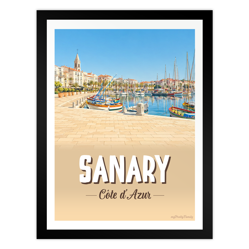 Affiche de ville personnalisée | Sanary sur mer, paysage du Var