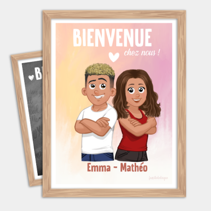 affiche personnalisée Bienvenue chez nous