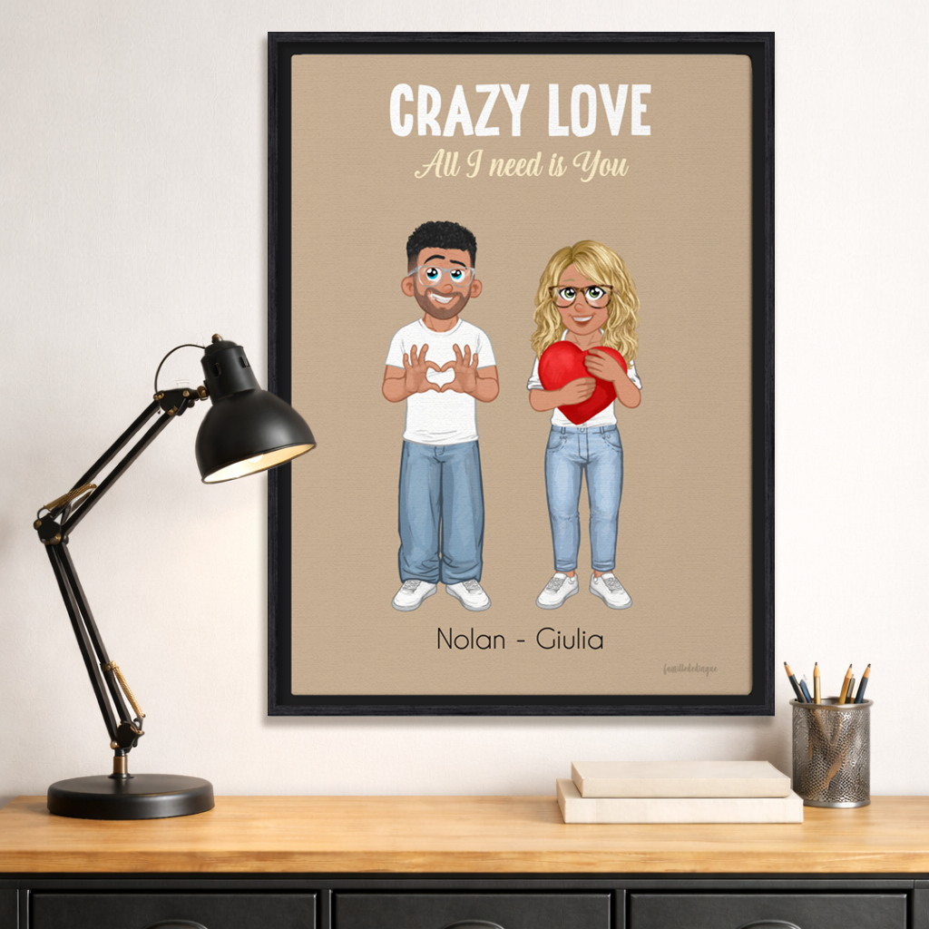 Toile personnalisé pour la saint Valentin